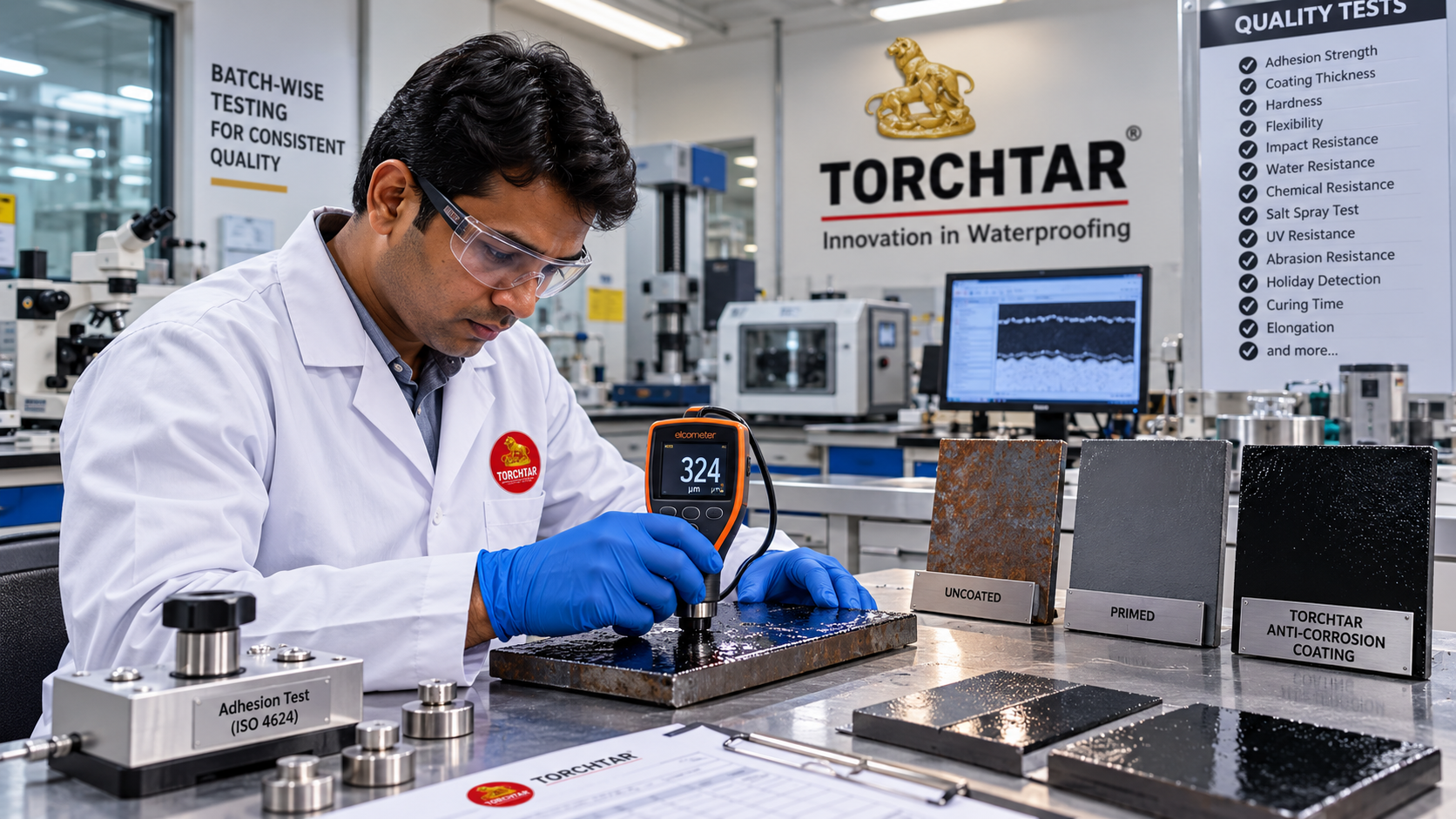 Torchtar in-house coating testing laboratory