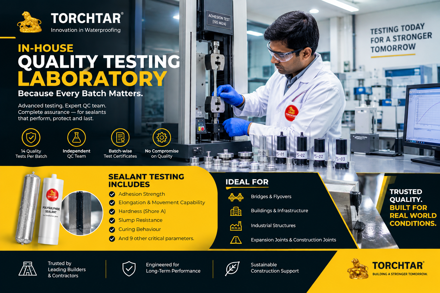 Torchtar in-house sealant quality testing