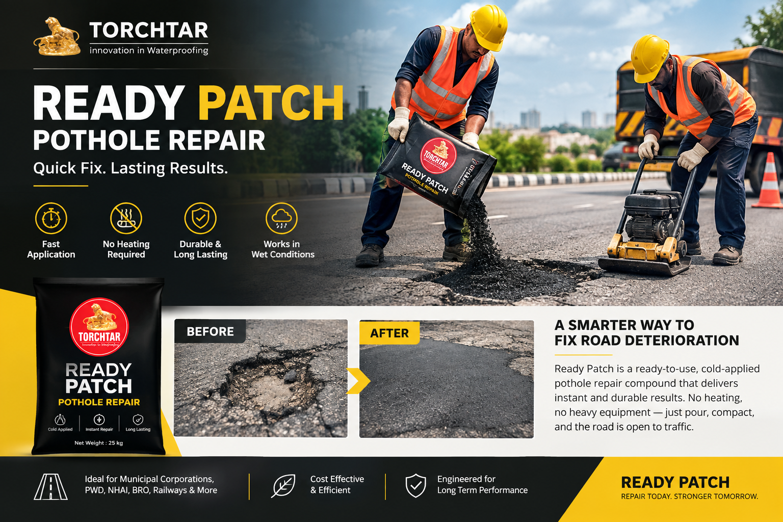 Torchtar Ready Patch pothole repair